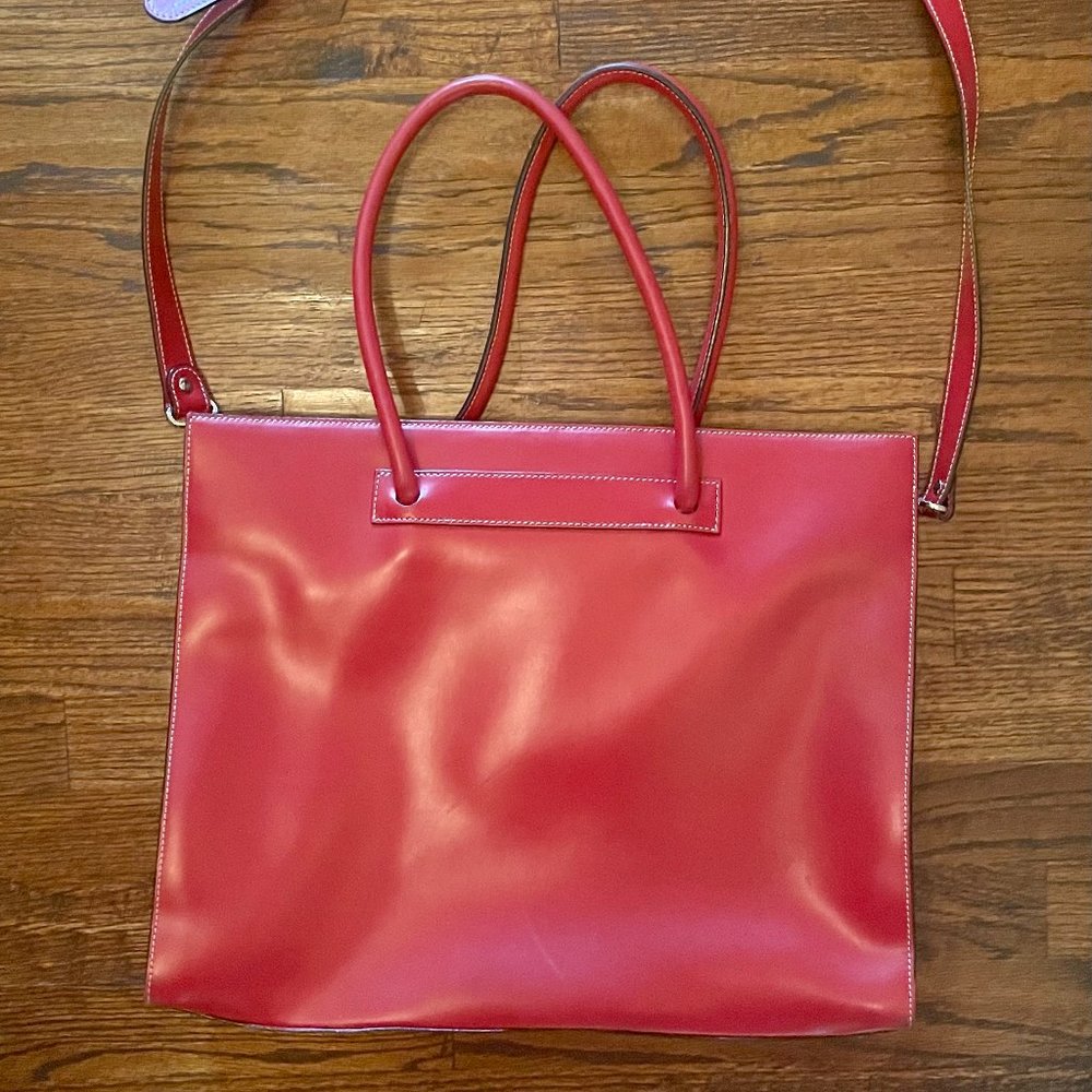 Red Leather Lodis briefcase / computer bag / tote NWOT